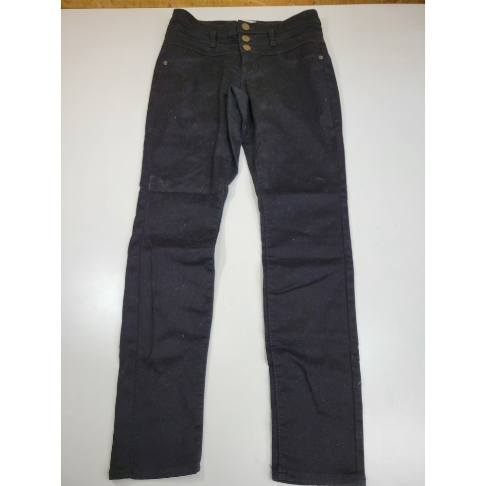 No Boundaries Black Skinny Jeans Women's Size 9 Stretch Mid Rise 3‎ Button